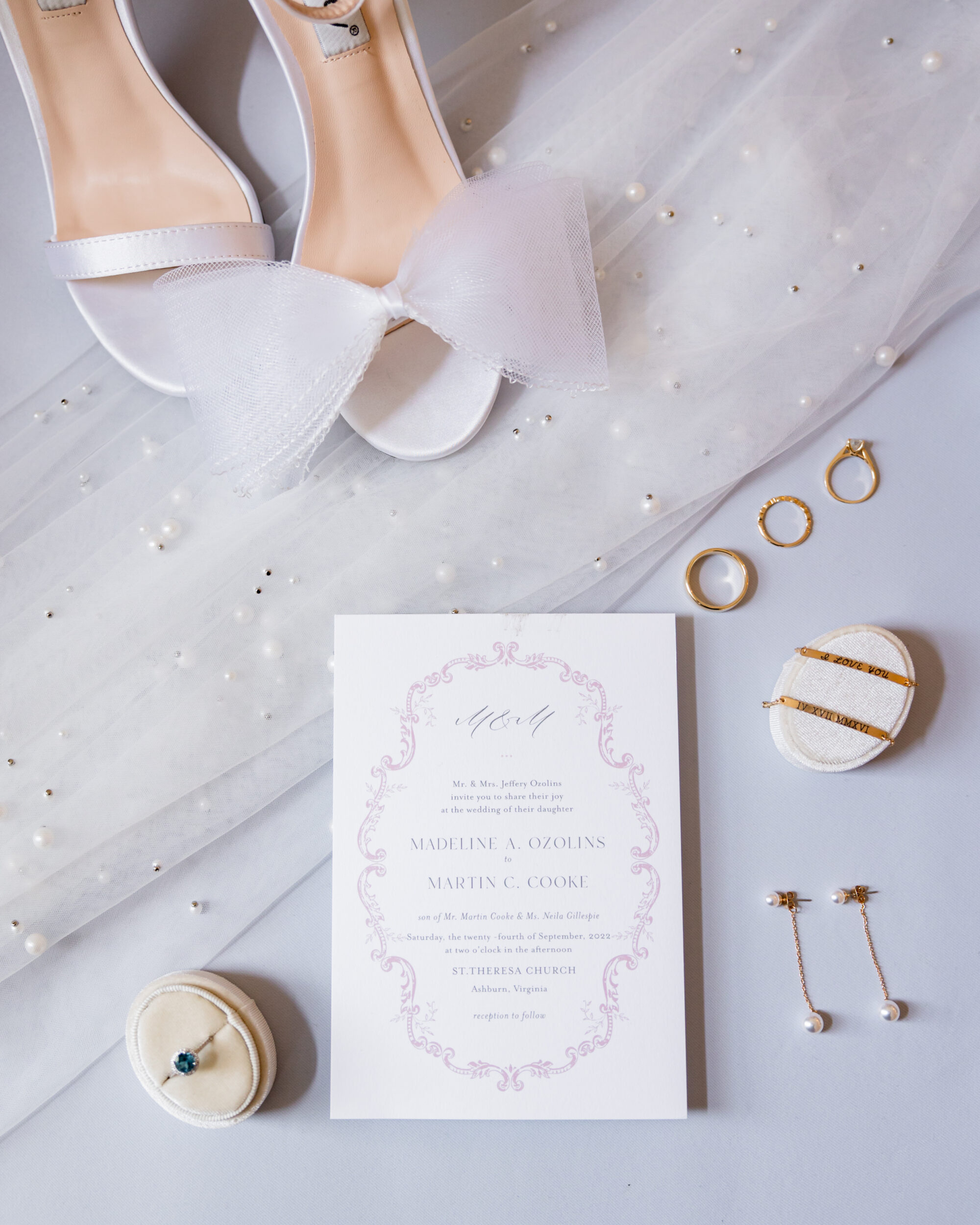 Flat-Lay Details for Wedding Day