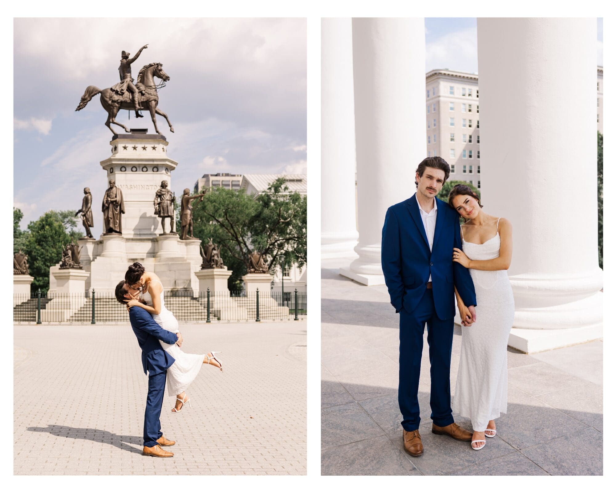 Richmond City Engagement session, couple at the capital building