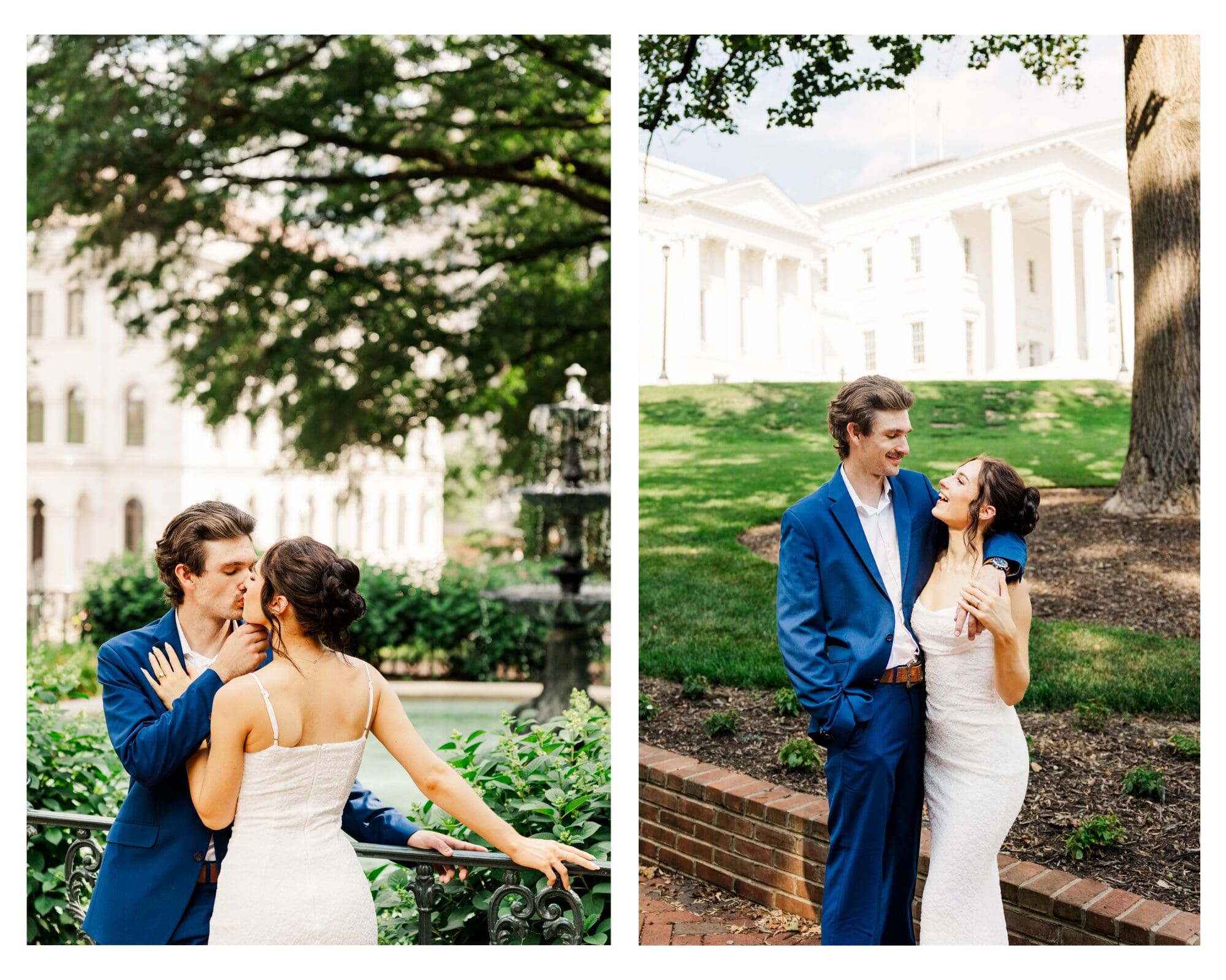 Richmond City Engagement session, couple at the capital building